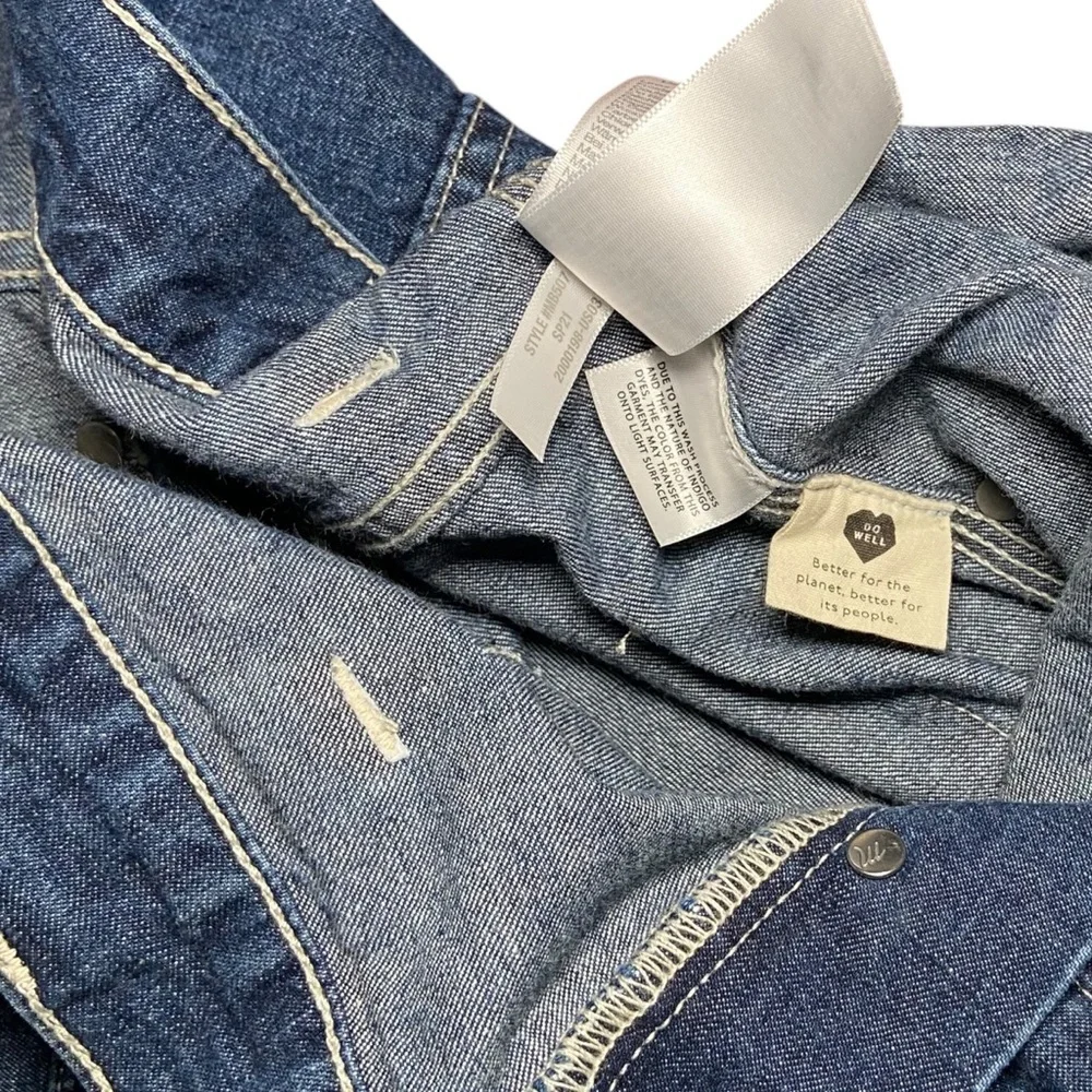 Rivet And Thread  High-Rise Relaxed Straight Jeans Dark Blue Pockets - Picture 10 of 10